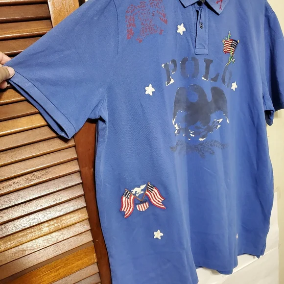 Polo ralph lauren American flag eagle stars shield embroidered shirt - Picture 3 of 16